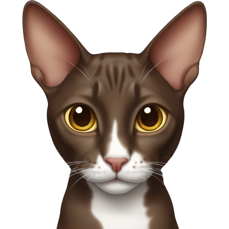 chocolate-like oriental cat with a white nose  emoji