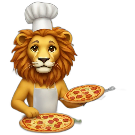 lion cook new year pizza emoji