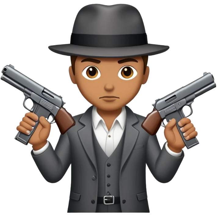 Gangster with 2 9mm guns emoji