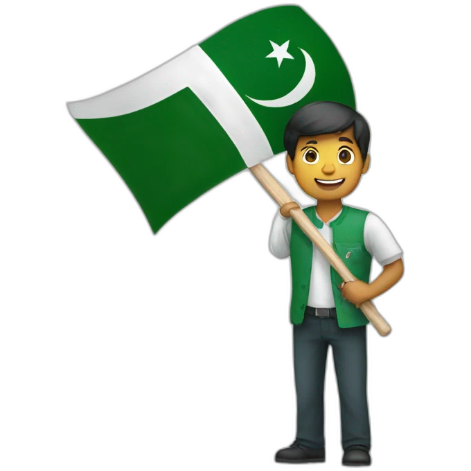 Man holding pakistan flag emoji