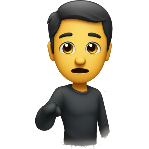 sad person pointing to himself emoji