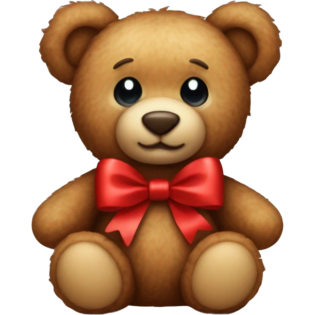 teddy bear wearing red bow emoji