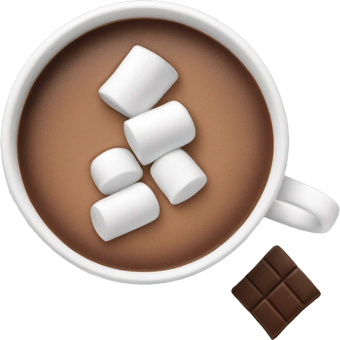 Hot cocoa with marshmallows in a white mug emoji