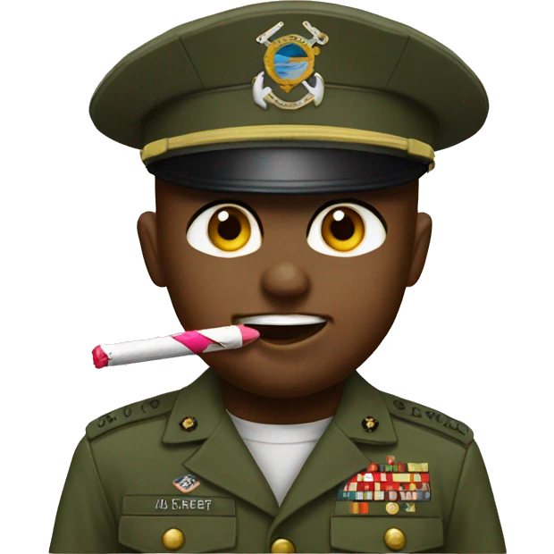 Marine Corps eating a crayon emoji