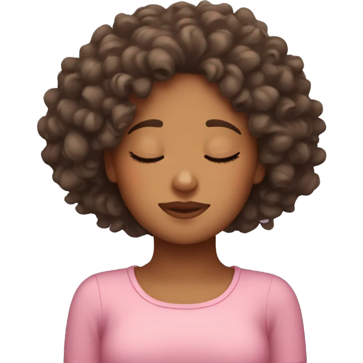 sleeping curly girl emoji