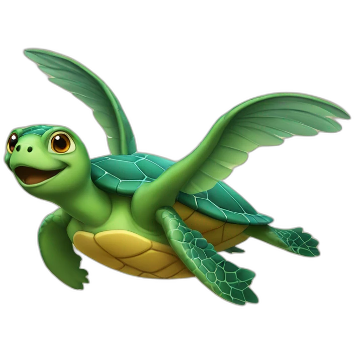 flying turtle with wings emoji