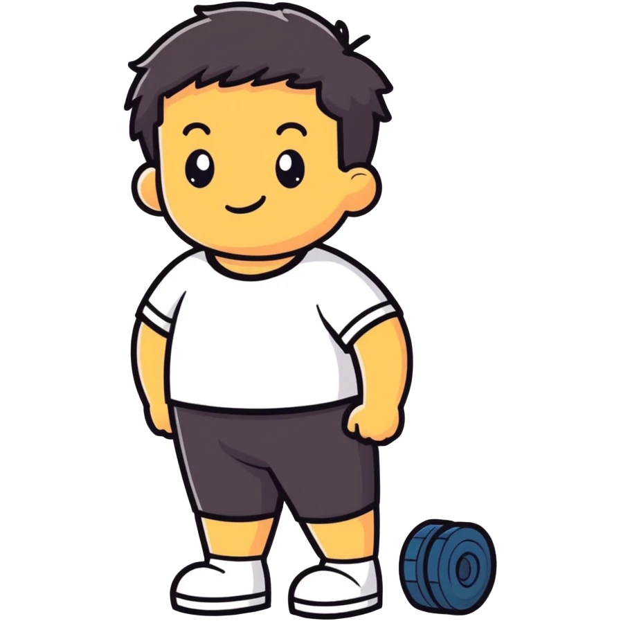 chico moreno de 15 años con rulos y abdomen marcado emoji