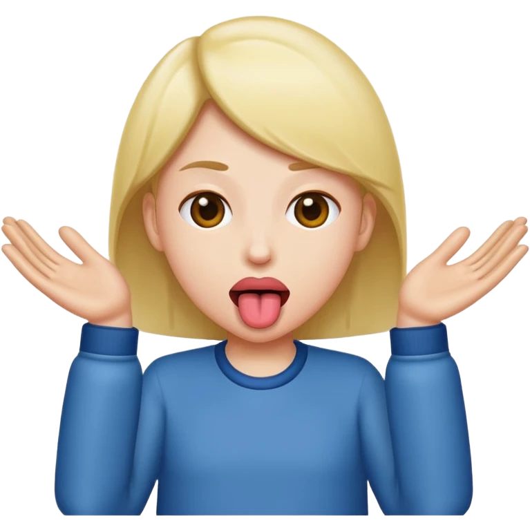 Tongue out with hands to the sides emoji