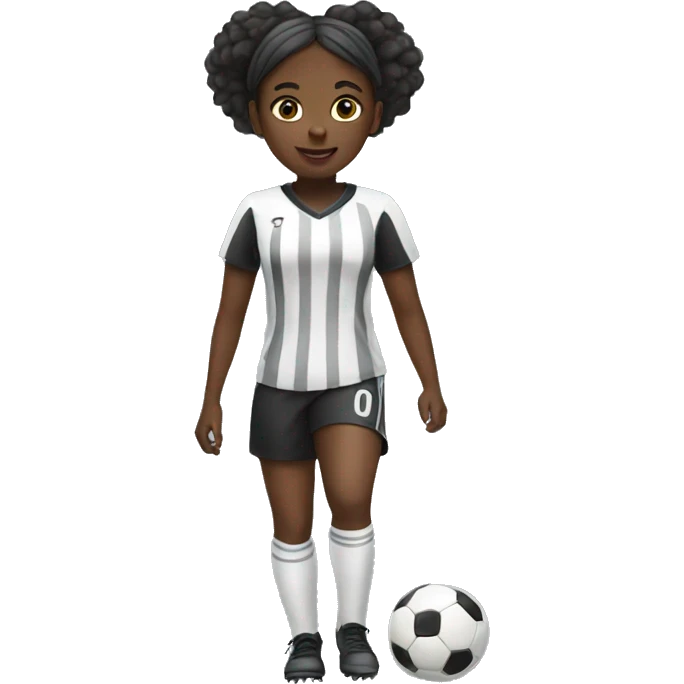 Black girl playing soccer emoji