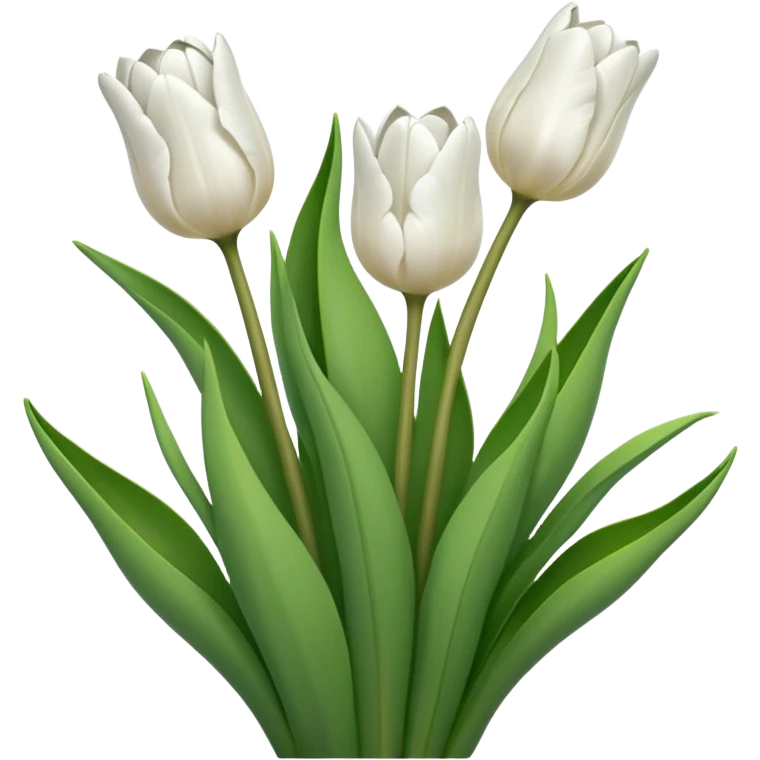 white tulip flower bouquet  emoji