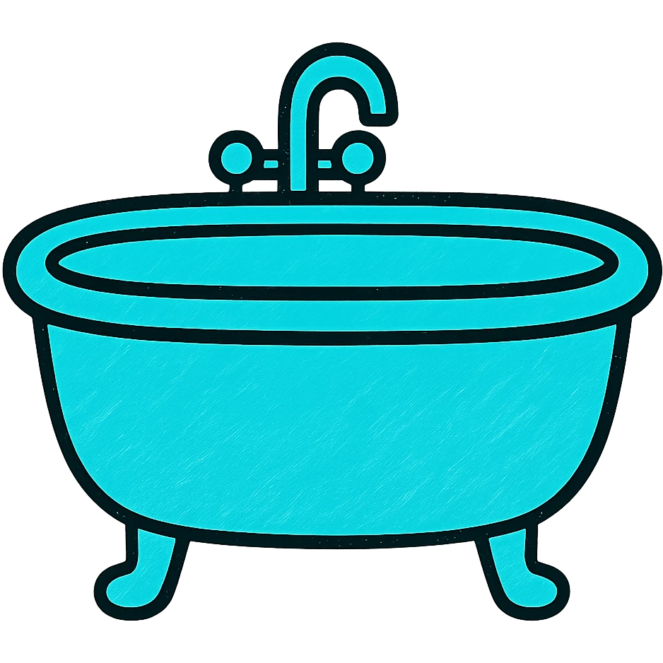 modern beautiful turquoise bathtub emoji