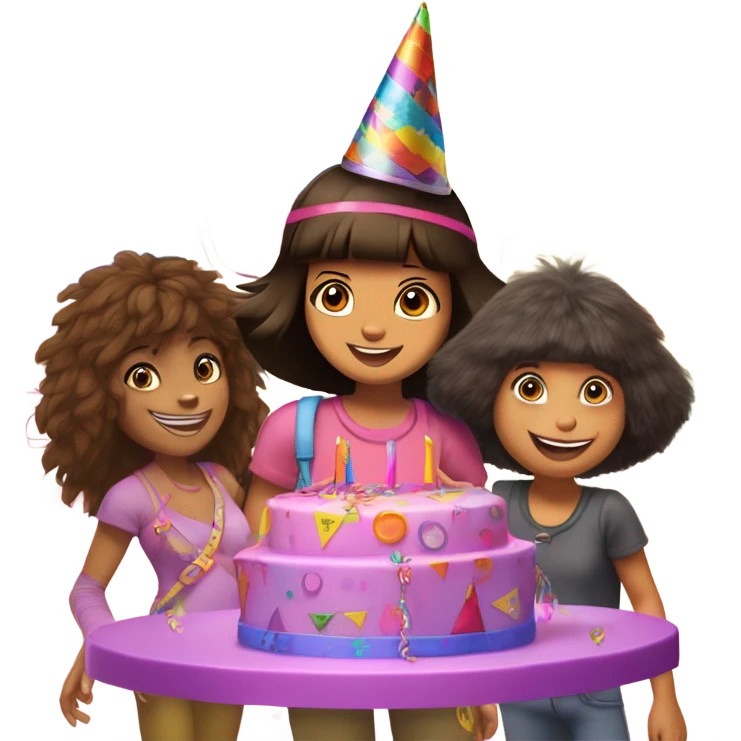 dora the explorer celebrating emoji
