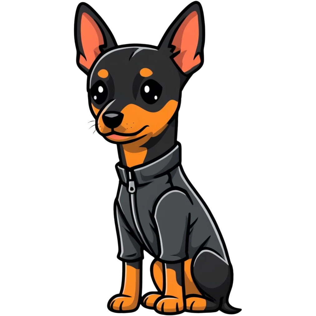 Pinscher Wearing Lether jacket emoji