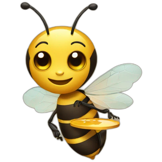 bee holding a palette emoji