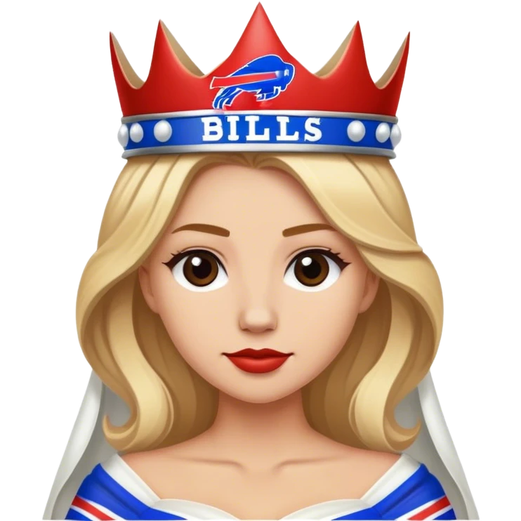 Blonde Buffalo Bills fan who’s a bride with the Buffalo Bills logo as the crown emoji