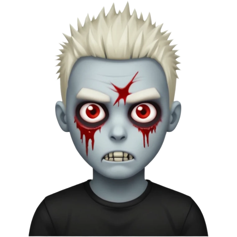 zombie boy with spiky emo hair and black shirt emoji