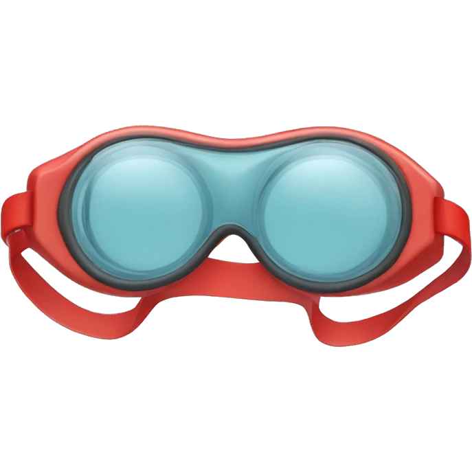 swimming goggles with red frame， spindle-like form，sharp edges emoji