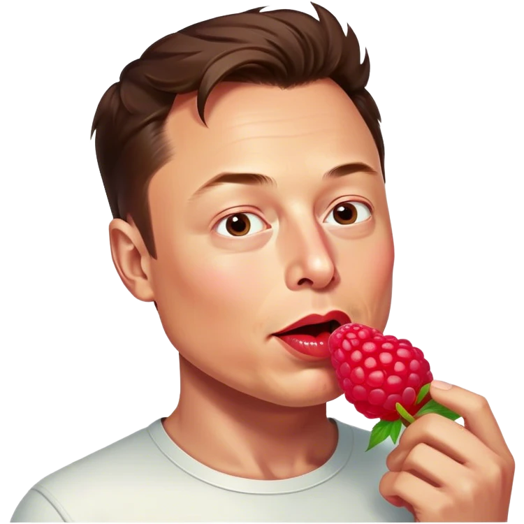 Elon musk eats raspberry emoji