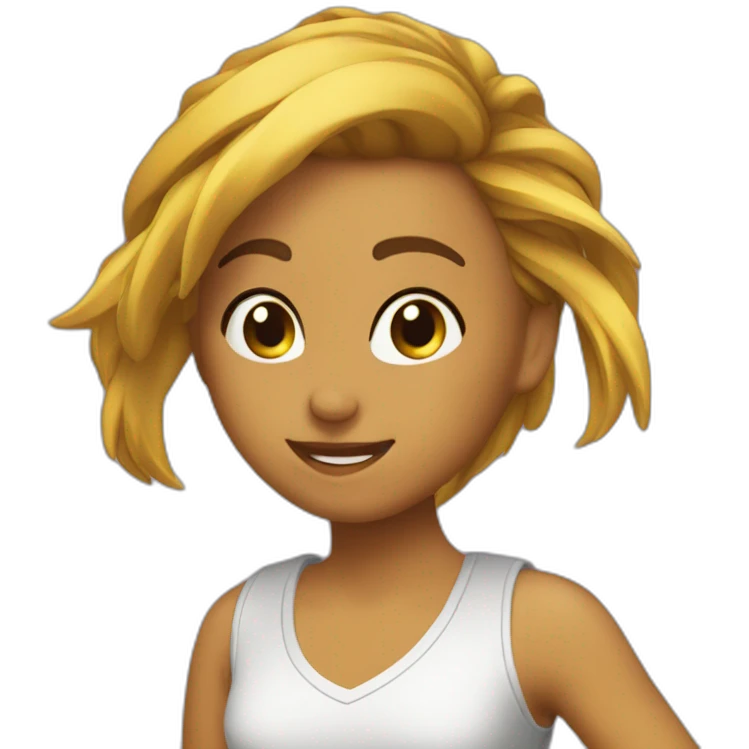 Chica pelo castaño.haciendo baile urbano emoji