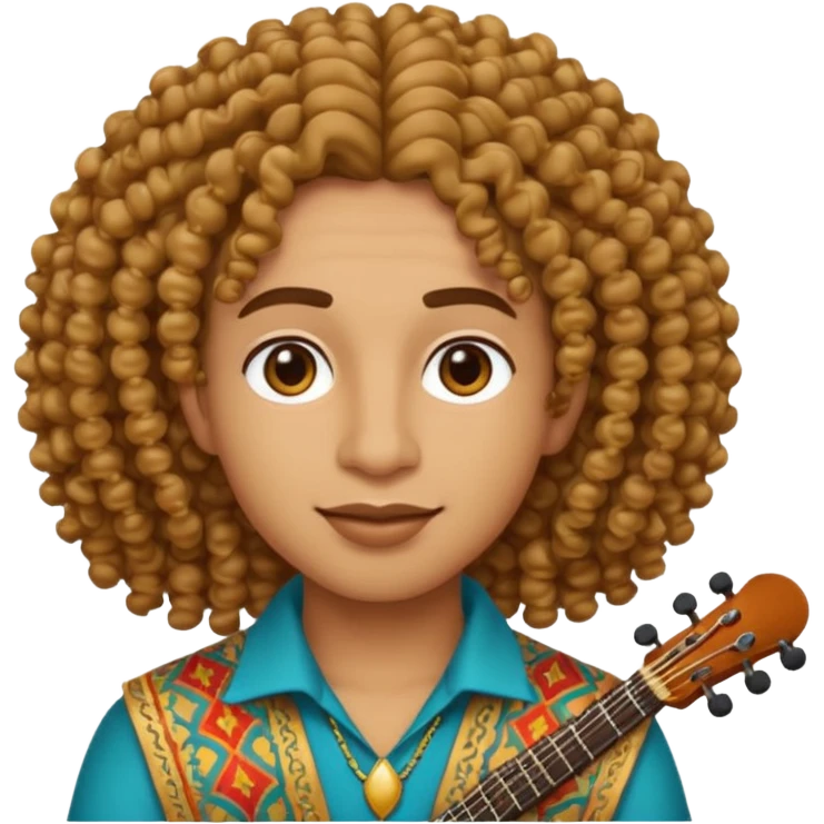 Emoji with Moroccan / Amazingh guy with curly hair, loooking like music artist Central Cee emoji