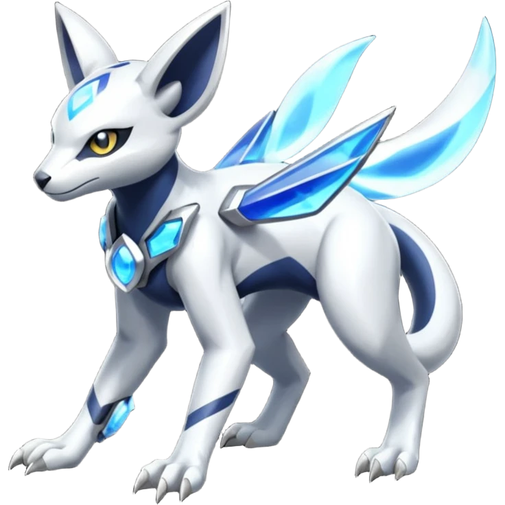 Futuristic Genet-Absol-Dialga-Zeraora-Primagen-fusion-creature  emoji