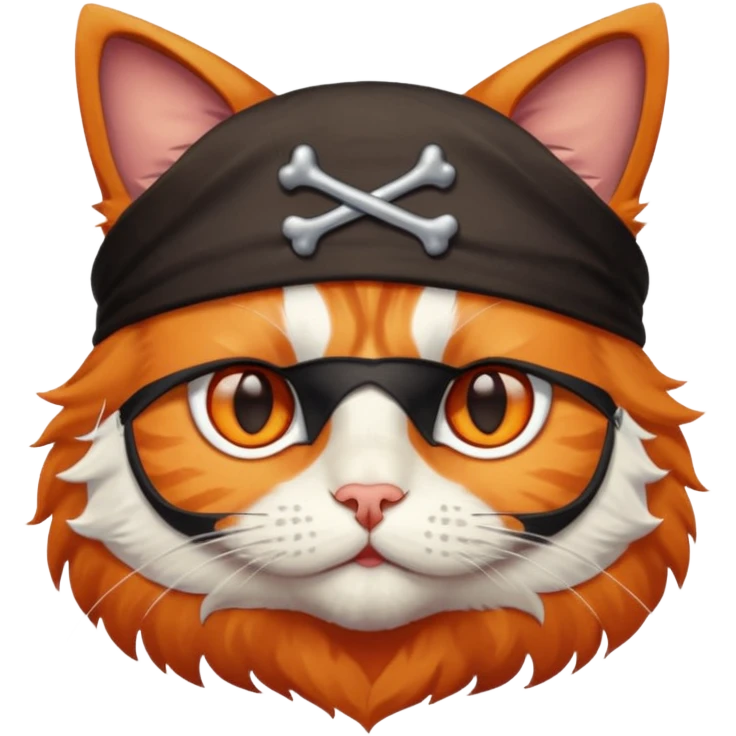 pirate cat with eye patch emoji