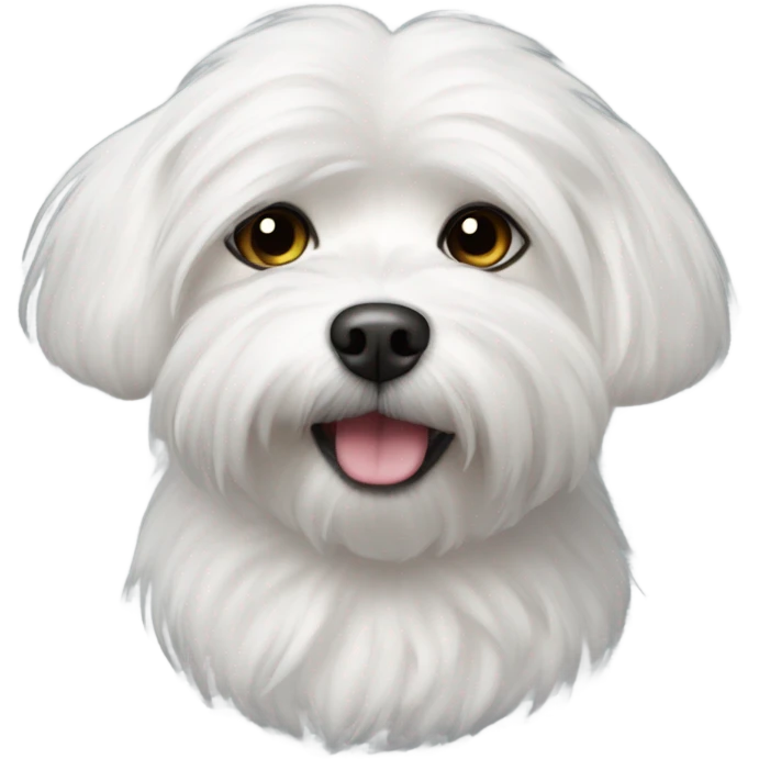 A white Maltese chocolate emoji