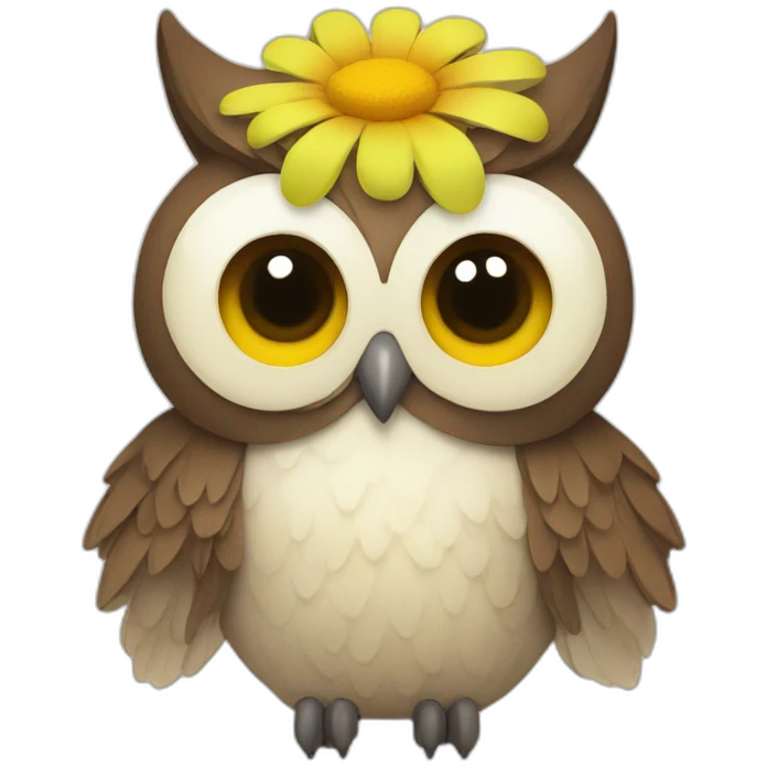 flower owl emoji