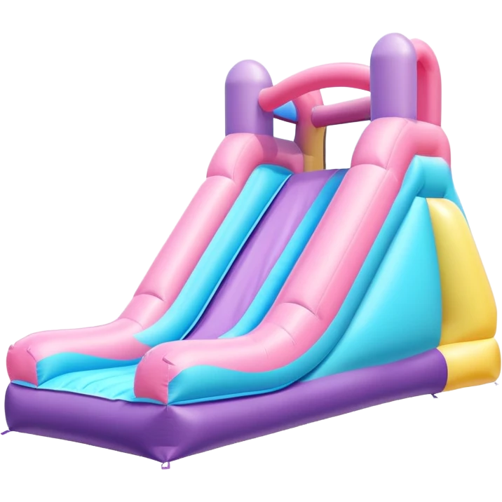 a bouncy inflatable pastel play slide emoji