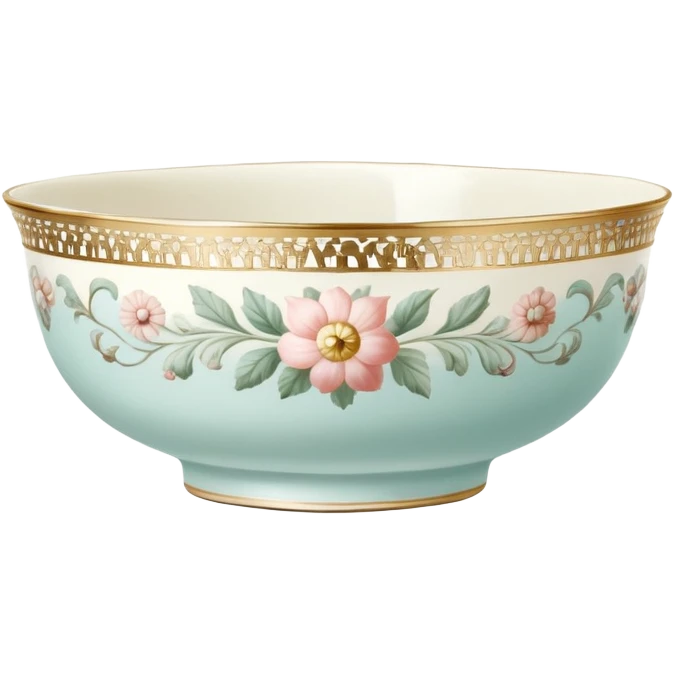 vintage floral porcelain bowl emoji