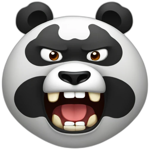 Angry panda with teeth emoji