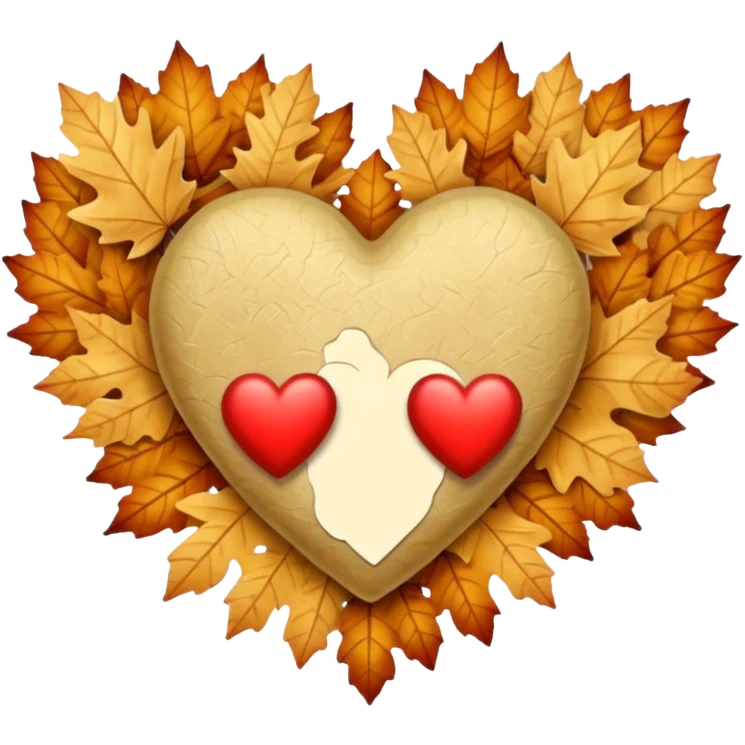 Beige Autumn heart emoji