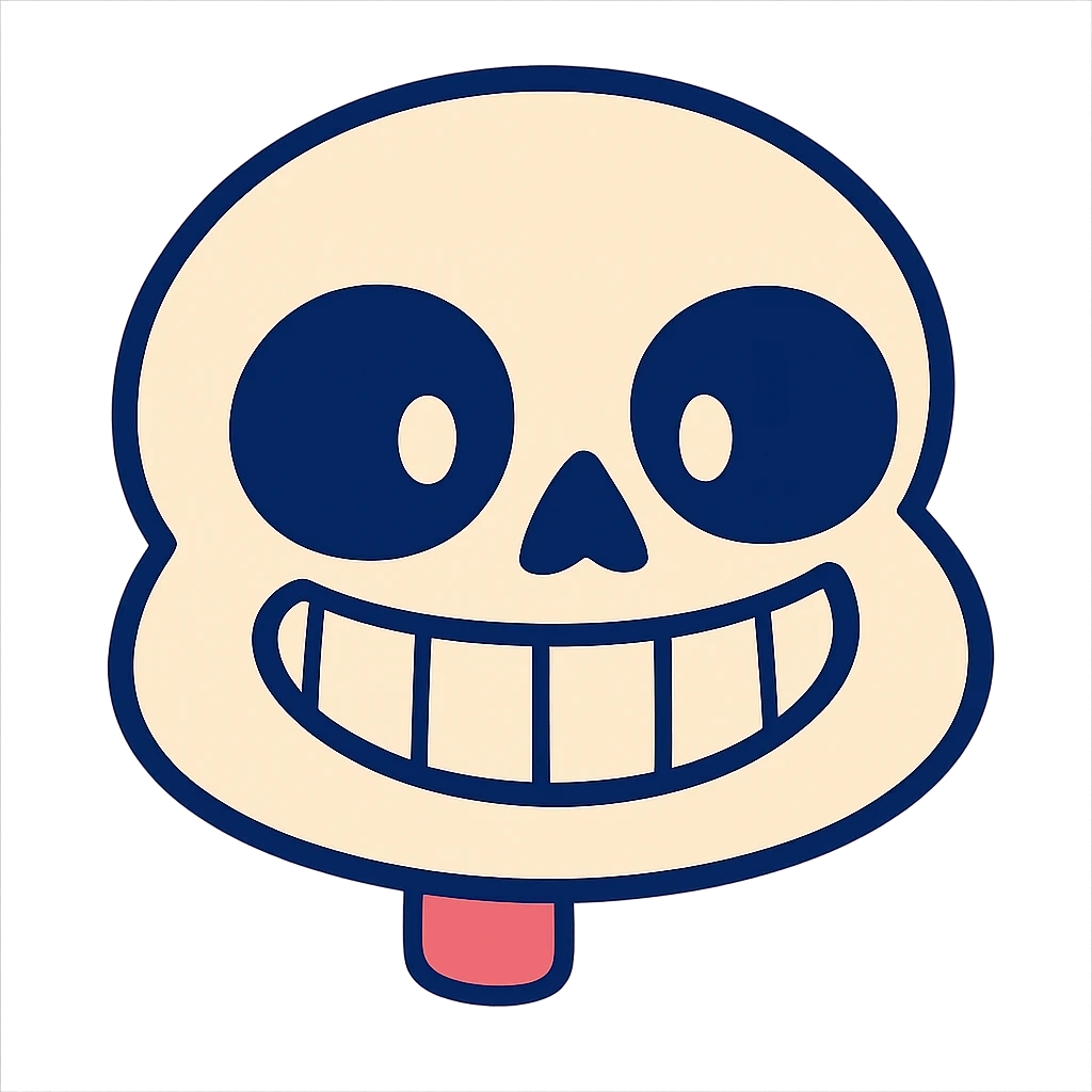 Show only Sans's face, no background, keep vibrant toon style emoji