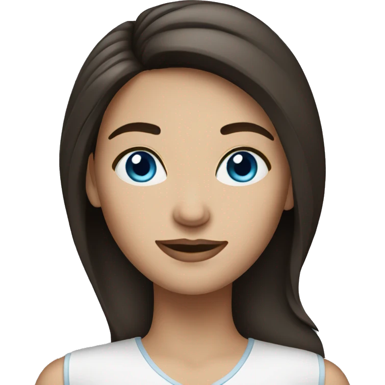 brunette women with blue eyes emoji