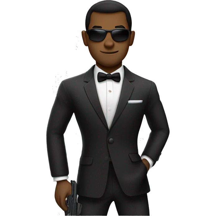 Black Secret agent James Bond  emoji