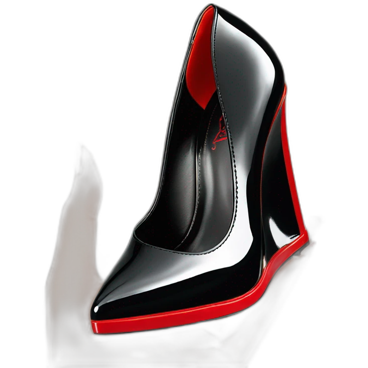 WEDGE LOUBOUTIN black PATENT emoji