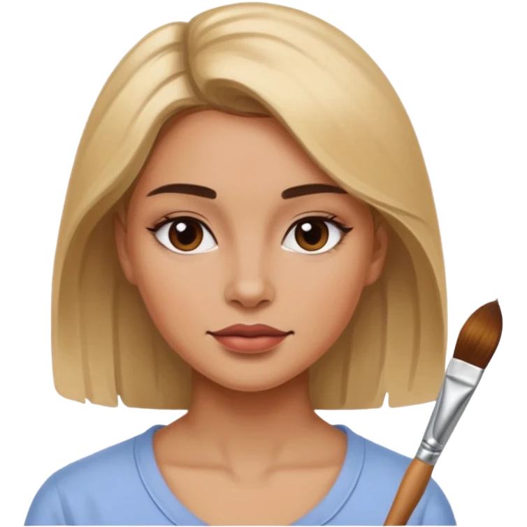 woman painting emoji