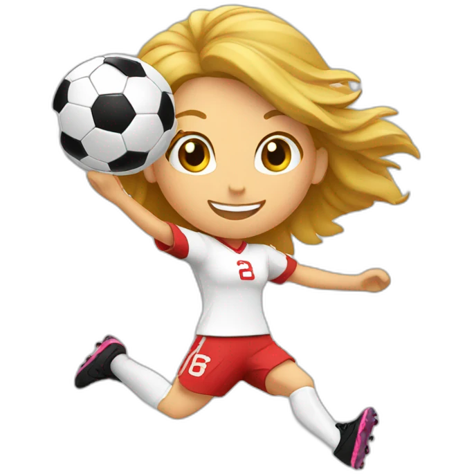 English female soccer player jumping emoji