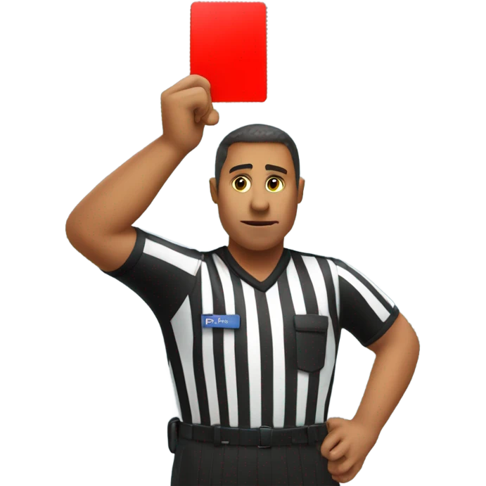 Referee holding a red card emoji