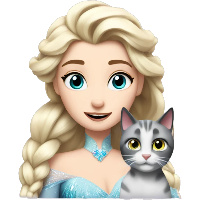 Elsa with cats emoji