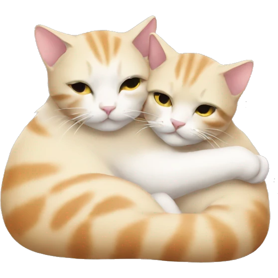 Cats cuddling  emoji