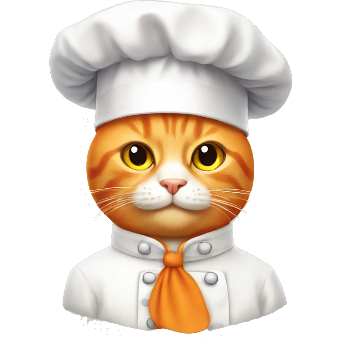 Orange cat in chef hat emoji