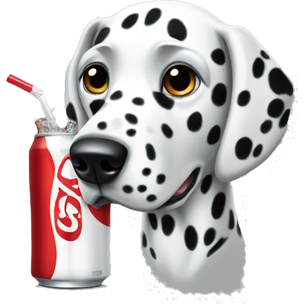 Dalmatian drinking Diet Coke emoji