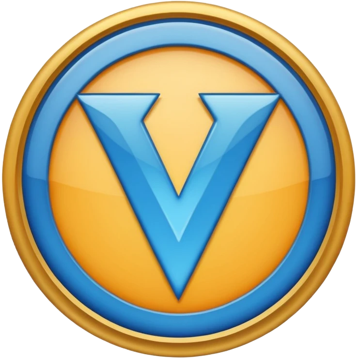 Logo certification de couleur bleu avec le symbole v emoji