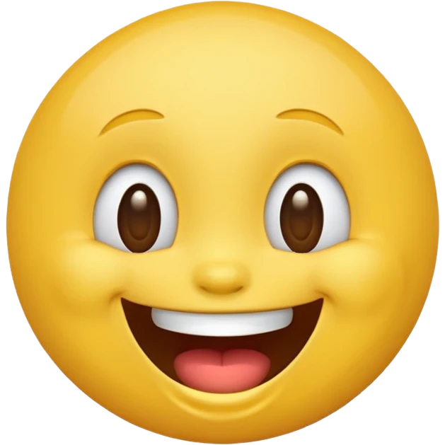 Emoji, yellow round laughing face, tilted head emoji