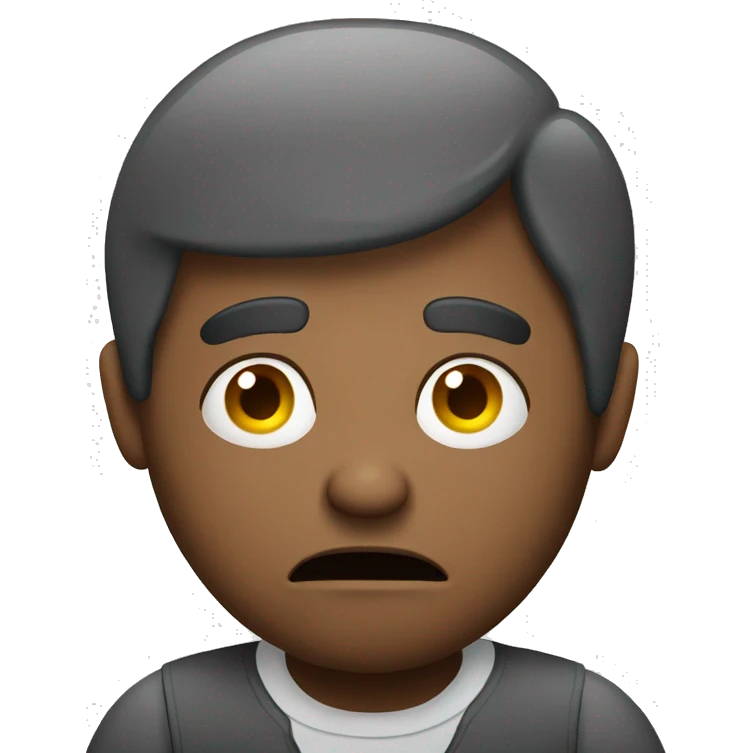 Confused man with thinking bubble emoji