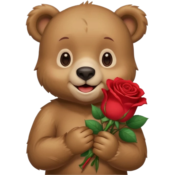 Cute bear with this emoji 🥹  holding roses with this  emoji