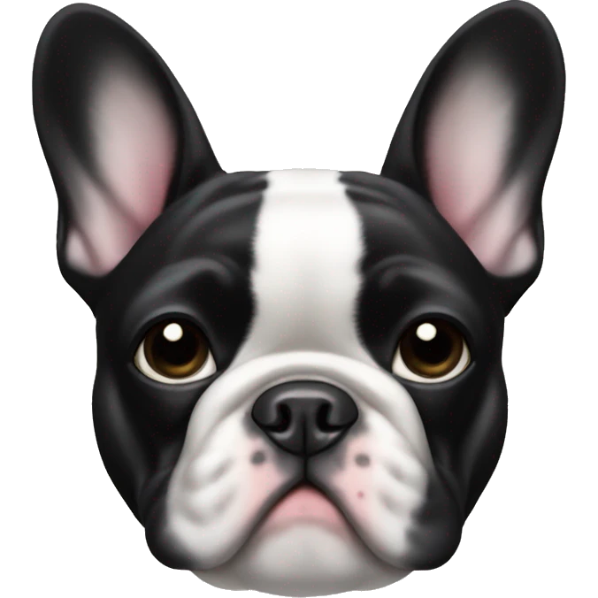 Black and white french bulldog with a bow  emoji