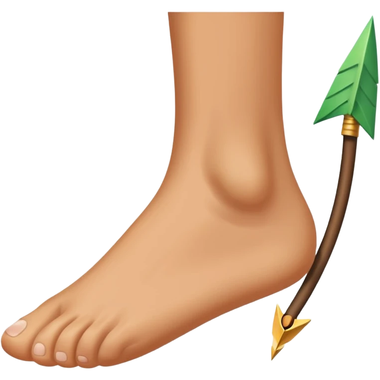 foot with arrow to big toe emoji