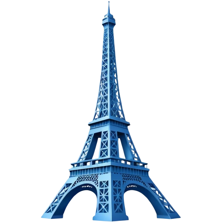 create a blue emoji of tour eiffel. vector style emoji